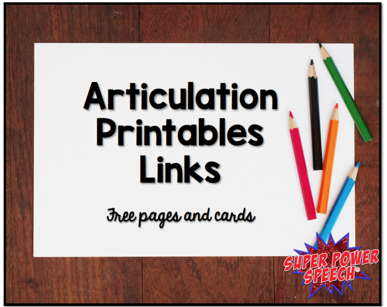 Articulation Printables Links