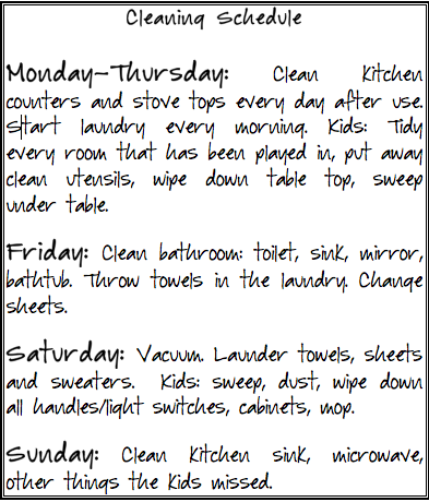 A Working Mom’s Cleaning Schedule