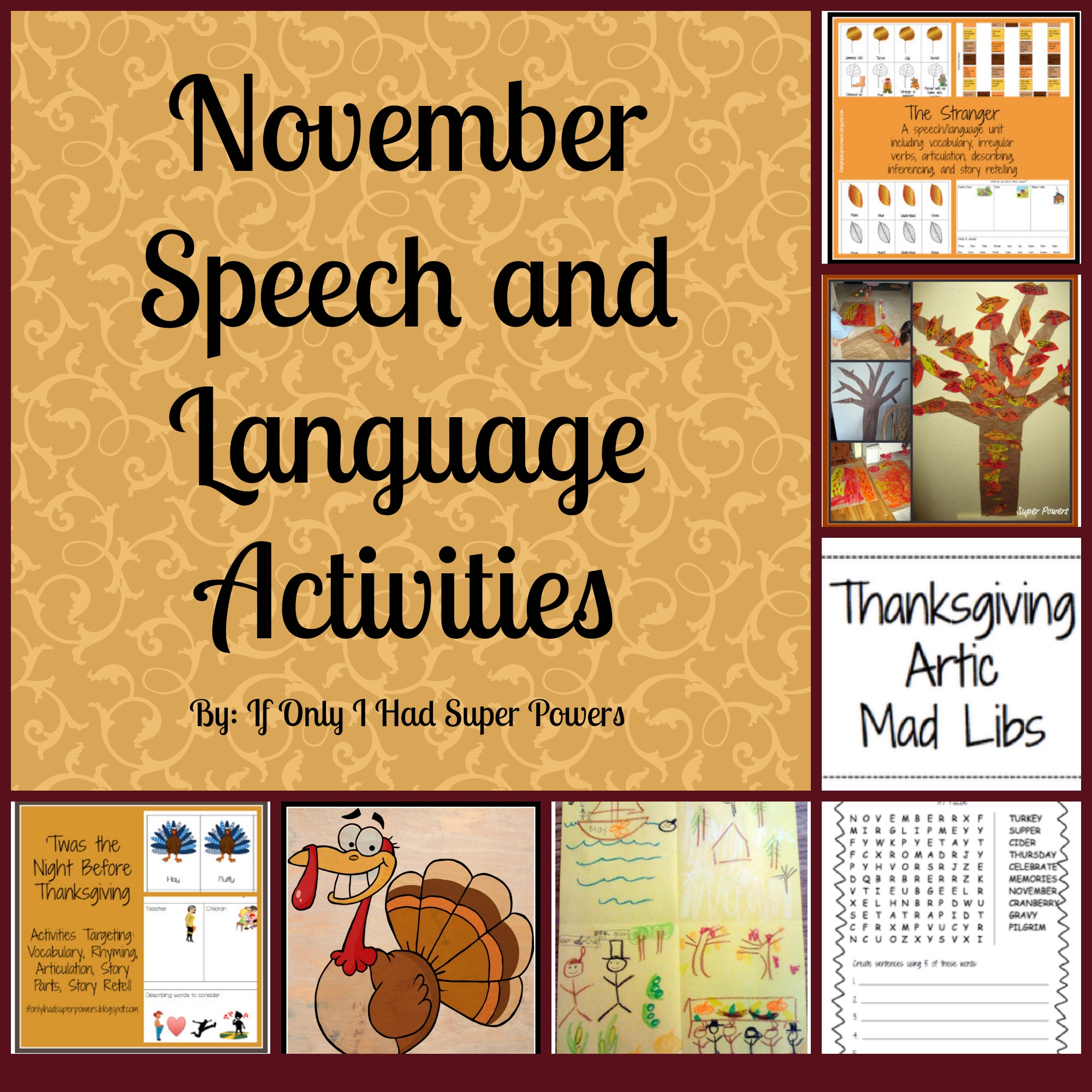 November Speech and Language Activities