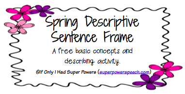 Spring Sentence Frame Freebie