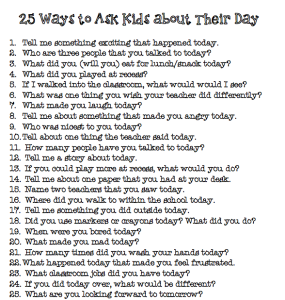 25 Ways to Ask Kids about Their Day - Super Power Speech