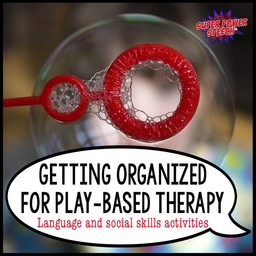 We all strive to be organized! This post gives tips and examples on how to get ready to do the best kind of therapy ever--play based!