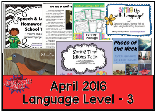 Free April speech lesson plans!