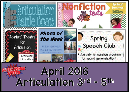 Free April speech lesson plans!