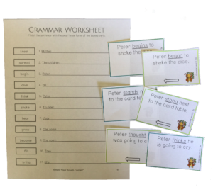 These grammar worksheets go with the book companion for "Jumanji".