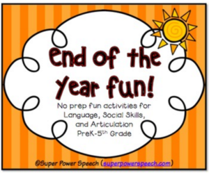 End of the year fun will provide you with 5 no prep activities for all levels of speech students!