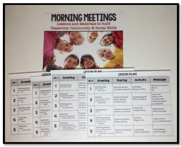 Morning meeting engages whole groups with fun social and language skills! Perfect for K-1st grade teachers, ELD teachers, and SLPs.