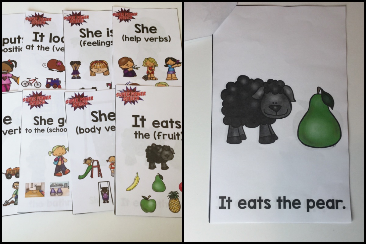 Simple Sentences 2 helps early language learners to master 3rd person pronouns, verbs, and basic categories!