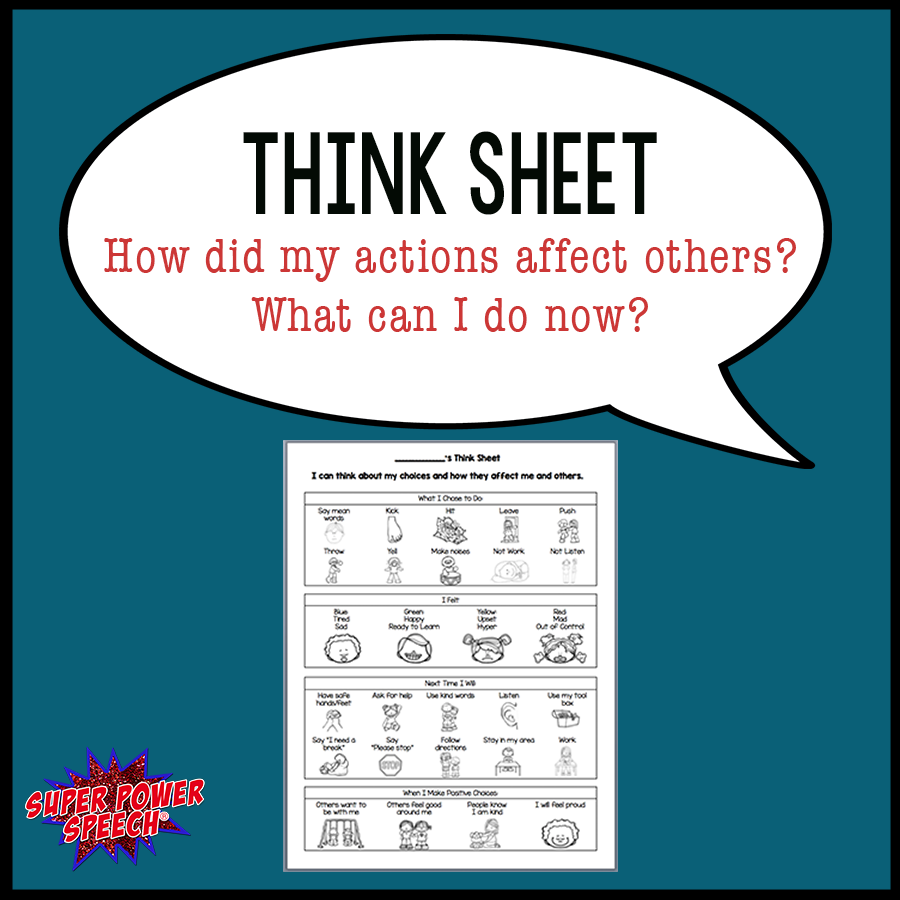 How did my actions affect others? Reflect with this free think sheet!