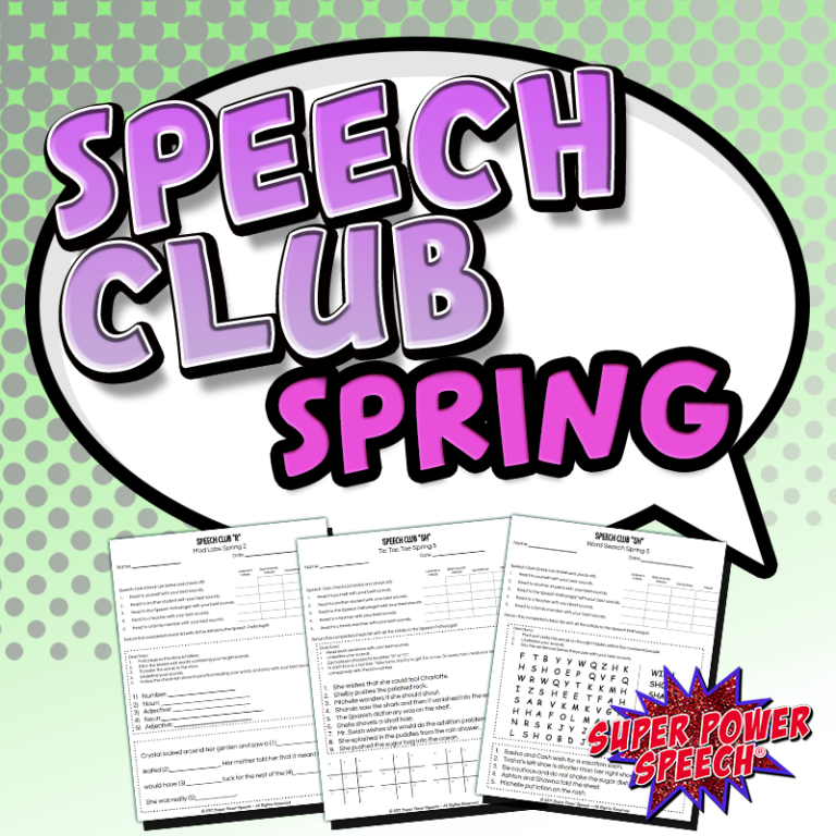 Speech Club Spring (Articulation for Older Students)