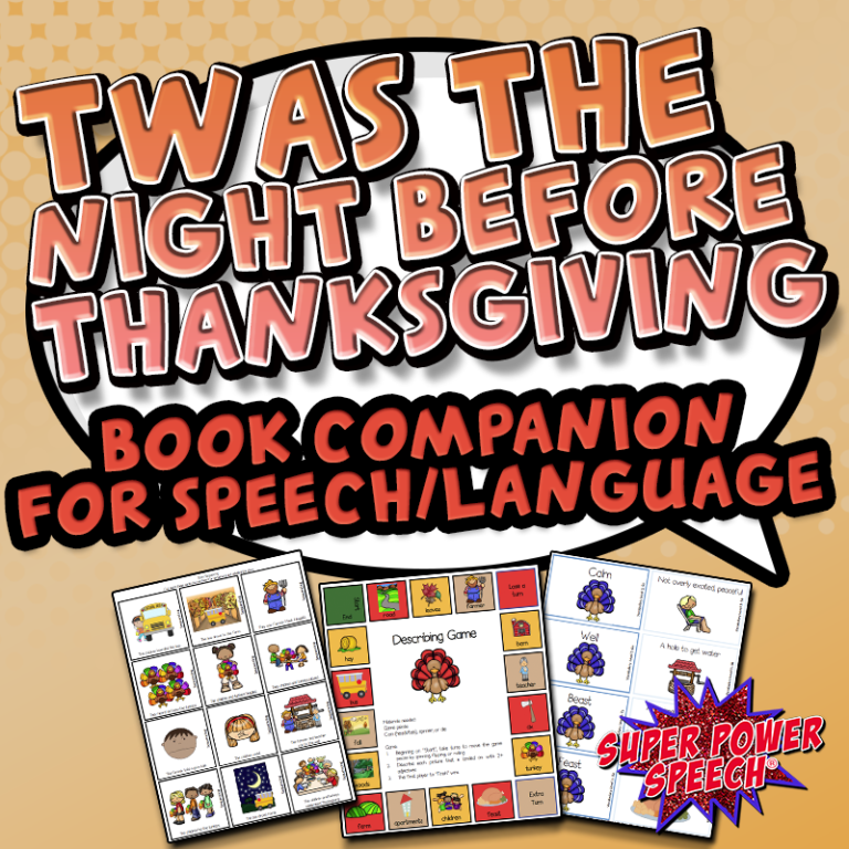 Twas the Night Before Thanksgiving (Speech Therapy Book Companion)