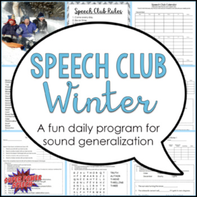 Speech Club Winter (Articulation for Older Students)