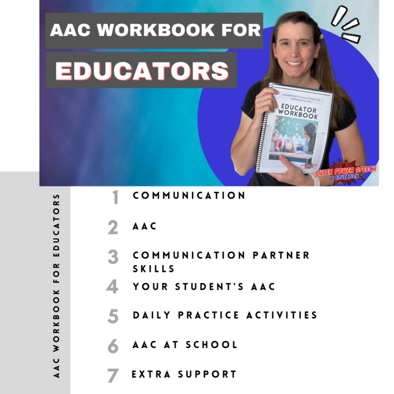 AAC Workbook & Trainings for Educators – Super Power Speech