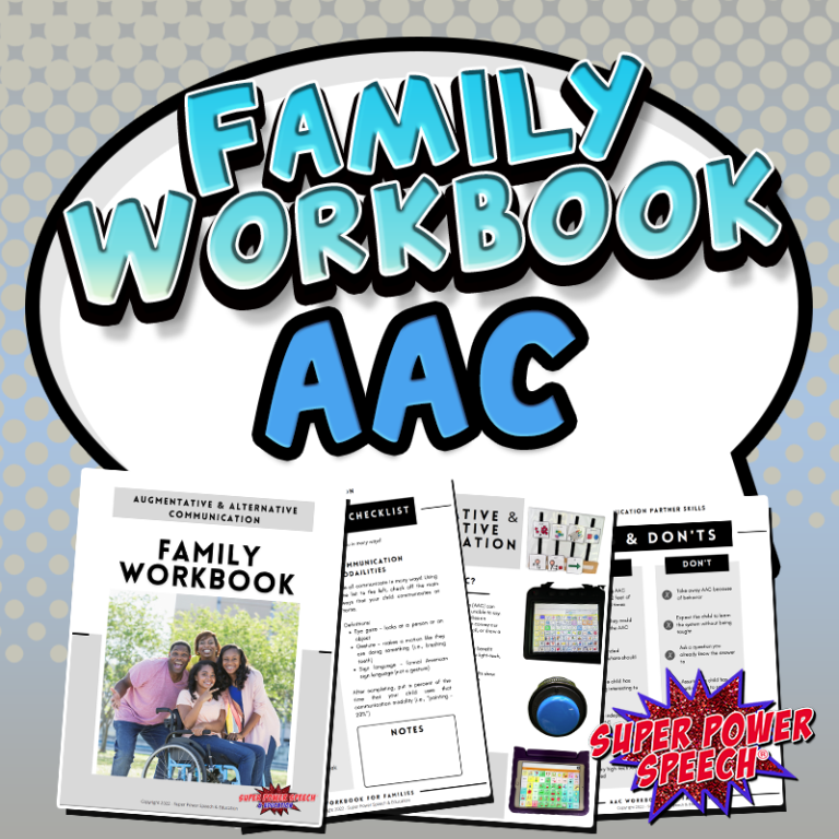 AAC Workbook & Trainings for Families - Super Power Speech